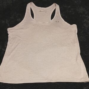 Under Armour White and Tan Sleeveless Tank Top